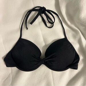 Victorias Secret Womens Size 34B Bathing Suit Bikini Top Black Swim Beach